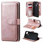 For Xiaomi Redmi 9C Multifunctional Magnetic Copper Buckle Horizontal Flip Leather Case with Bracket & 10 Card Slots & Wallet & Photo Frame(Rose Gold)