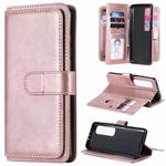 For Xiaomi Mi 10 Ultra Multifunctional Magnetic Copper Buckle Horizontal Flip Leather Case with Bracket & 10 Card Slots & Wallet & Photo Frame(Rose Gold)