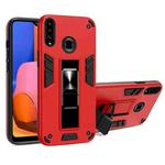 For Samsung Galaxy A20s 2 in 1 PC + TPU Shockproof Protective Case with Invisible Holder(Red)