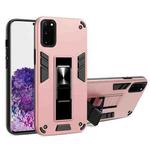 For Samsung Galaxy S20 2 in 1 PC + TPU Shockproof Protective Case with Invisible Holder(Rose Gold)
