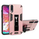 For Samsung Galaxy A70 2 in 1 PC + TPU Shockproof Protective Case with Invisible Holder(Rose Gold)