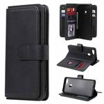 For OPPO A7 / A5s (AX5s) Multifunctional Magnetic Copper Buckle Horizontal Flip Solid Color Leather Case with 10 Card Slots & Wallet & Holder & Photo Frame(Black)