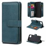For OPPO Realme C11 Multifunctional Magnetic Copper Buckle Horizontal Flip Solid Color Leather Case with 10 Card Slots & Wallet & Holder & Photo Frame(Dark Green)