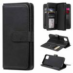 For OPPO Realme C11 Multifunctional Magnetic Copper Buckle Horizontal Flip Solid Color Leather Case with 10 Card Slots & Wallet & Holder & Photo Frame(Black)