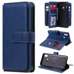 For OPPO Realme 3 / 3i Multifunctional Magnetic Copper Buckle Horizontal Flip Solid Color Leather Case with 10 Card Slots & Wallet & Holder & Photo Frame(Dark Blue)