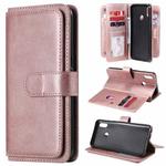 For OPPO Realme 3 / 3i Multifunctional Magnetic Copper Buckle Horizontal Flip Solid Color Leather Case with 10 Card Slots & Wallet & Holder & Photo Frame(Rose Gold)