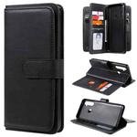 For OPPO Realme 5 Multifunctional Magnetic Copper Buckle Horizontal Flip Solid Color Leather Case with 10 Card Slots & Wallet & Holder & Photo Frame(Black)