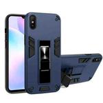 For Xiaomi Redmi 9A 2 in 1 PC + TPU Shockproof Protective Case with Invisible Holder(Royal Blue)