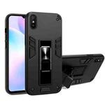 For Xiaomi Redmi 9A 2 in 1 PC + TPU Shockproof Protective Case with Invisible Holder(Black)