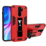 For Xiaomi Redmi Note 8 Pro 2 in 1 PC + TPU Shockproof Protective Case with Invisible Holder(Red)