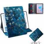 For Galaxy Tab S6 T860 / T865 3D Colored Drawing Horizontal Flip Leather Case with Holder & Card Slots & Wallet(Apricot Flower)