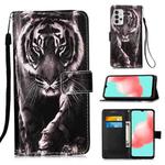 For Samsung Galaxy A32 5G 3D Painting Horizontal Flip Leather Case with Holder & Card Slot & Lanyard(Black and White Tiger)