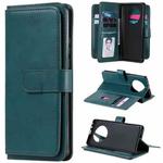 For Huawei Mate 40 Pro Multifunctional Magnetic Copper Buckle Horizontal Flip Solid Color Leather Case with 10 Card Slots & Wallet & Holder & Photo Frame(Dark Green)
