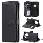 For Huawei Mate 40 Pro Multifunctional Magnetic Copper Buckle Horizontal Flip Solid Color Leather Case with 10 Card Slots & Wallet & Holder & Photo Frame(Black)