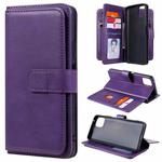 For Huawei Enjoy 20 5G Multifunctional Magnetic Copper Buckle Horizontal Flip Solid Color Leather Case with 10 Card Slots & Wallet & Holder & Photo Frame(Purple)
