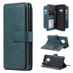 For Huawei Enjoy 20 Plus 5G Multifunctional Magnetic Copper Buckle Horizontal Flip Solid Color Leather Case with 10 Card Slots & Wallet & Holder & Photo Frame(Dark Green)