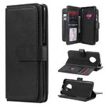 For Huawei Enjoy 20 Plus 5G Multifunctional Magnetic Copper Buckle Horizontal Flip Solid Color Leather Case with 10 Card Slots & Wallet & Holder & Photo Frame(Black)