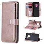 For Huawei Enjoy 20 Plus 5G Multifunctional Magnetic Copper Buckle Horizontal Flip Solid Color Leather Case with 10 Card Slots & Wallet & Holder & Photo Frame(Rose Gold)