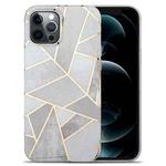 For iPhone 12 Splicing Marble Pattern TPU Protective Case(Grey White)