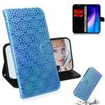 For Xiaomi Redmi Note 8 Solid Color Colorful Magnetic Buckle Horizontal Flip PU Leather Case with Holder & Card Slots & Wallet & Lanyard(Blue)