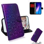 For Xiaomi Redmi Note 8 Solid Color Colorful Magnetic Buckle Horizontal Flip PU Leather Case with Holder & Card Slots & Wallet & Lanyard(Purple)