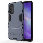 For OPPO Reno5 PC + TPU Shockproof Protective Case with Holder(Navy Blue)
