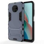 For Xiaomi Redmi Note 9 5G PC + TPU Shockproof Protective Case with Holder(Navy Blue)