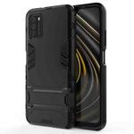 For Xiaomi Poco M3 PC + TPU Shockproof Protective Case with Holder(Black)
