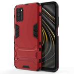 For Xiaomi Poco M3 PC + TPU Shockproof Protective Case with Holder(Red)