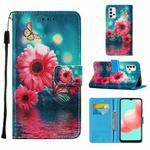 For Samsung Galaxy A32 5G Cross Texture Painting Pattern Horizontal Flip Leather Case with Holder & Card Slots & Wallet & Lanyard(Chrysanthemum)