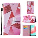 For Samsung Galaxy A32 5G Cross Texture Painting Pattern Horizontal Flip Leather Case with Holder & Card Slots & Wallet & Lanyard(Pink Rhombus)