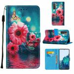 For Samsung Galaxy S21 5G Cross Texture Painting Pattern Horizontal Flip Leather Case with Holder & Card Slots & Wallet & Lanyard(Chrysanthemum)