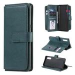 For LG Velvet / G9 Multifunctional Magnetic Copper Buckle Horizontal Flip Solid Color Leather Case with 10 Card Slots & Wallet & Holder & Photo Frame(Dark Green)