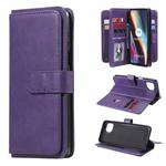 For Motorola Moto G 5G Plus Multifunctional Magnetic Copper Buckle Horizontal Flip Solid Color Leather Case with 10 Card Slots & Wallet & Holder & Photo Frame(Purple)