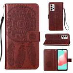 For Samsung Galaxy A32 5G Dream Catcher Printing Horizontal Flip Leather Case with Holder & Card Slots & Wallet & Lanyard(Brown)