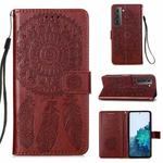 For Samsung Galaxy S21+ 5G Dream Catcher Printing Horizontal Flip Leather Case with Holder & Card Slots & Wallet & Lanyard(Brown)