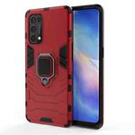 For OPPO Reno5 Pro PC + TPU Shockproof Protective Case with Magnetic Ring Holder(Red)