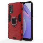 For Xiaomi Redmi Note 9 4G PC + TPU Shockproof Protective Case with Magnetic Ring Holder(Red)