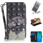 For Xiaomi Redmi Note 8 Pro 3D Colored Drawing Horizontal Flip Leather Case with Holder & Card Slot & Wallet & Lanyard(Embrace Cat)