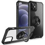 Armor Ring PC + TPU Magnetic Shockproof Protective Case For iPhone 12 mini(Black)