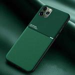 For iPhone 11 Pro Max Classic Tilt Strip Grain Magnetic Shockproof PC + TPU Case (Green)