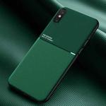 For iPhone X / XS Classic Tilt Strip Grain Magnetic Shockproof PC + TPU Case(Green)