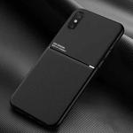 For iPhone XS Max Classic Tilt Strip Grain Magnetic Shockproof PC + TPU Case(Black)