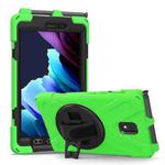 For Samsung Galaxy Tab active 3 T570 / T575 8.0 Shockproof Colorful Silicone + PC Protective Case with Holder & Shoulder Strap & Hand Strap(Green)