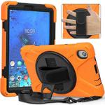 For Lenovo Tab M8 (2020) TB-8705F 8.0 inch Shockproof Colorful Silicone + PC Protective Case with Holder & Shoulder Strap & Hand Strap(Orange)