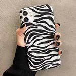 For iPhone 12 mini Water Stick Style Hard Protective Case (Zebra Texture)