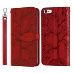 Life of Tree Embossing Pattern Horizontal Flip Leather Case with Holder & Card Slot & Wallet & Photo Frame & Lanyard For iPhone 6 & 6s(Red)