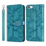 Life of Tree Embossing Pattern Horizontal Flip Leather Case with Holder & Card Slot & Wallet & Photo Frame & Lanyard For iPhone 6 Plus & 6s Plus(Lake Blue)