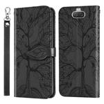 For Sony Xperia 8 Life of Tree Embossing Pattern Horizontal Flip Leather Case with Holder & Card Slot & Wallet & Photo Frame & Lanyard(Black)