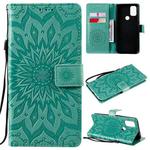 For OnePlus Nord N10 5G Sun Embossing Pattern Horizontal Flip Leather Case with Card Slot & Holder & Wallet & Lanyard(Green)